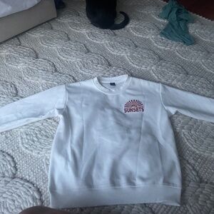 White Graphic Crewneck